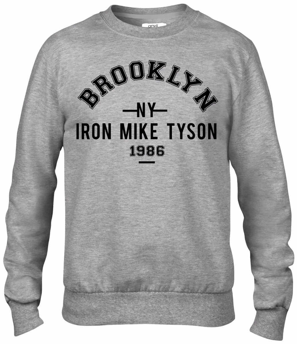 Iron Mike Tyson Brooklyn NY 1986 Crew sweater jumper Boxing Grey