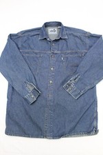 Vintage Levis Silvertab Denim Long Sleeve Button Front Shirt 1990s Size Medium