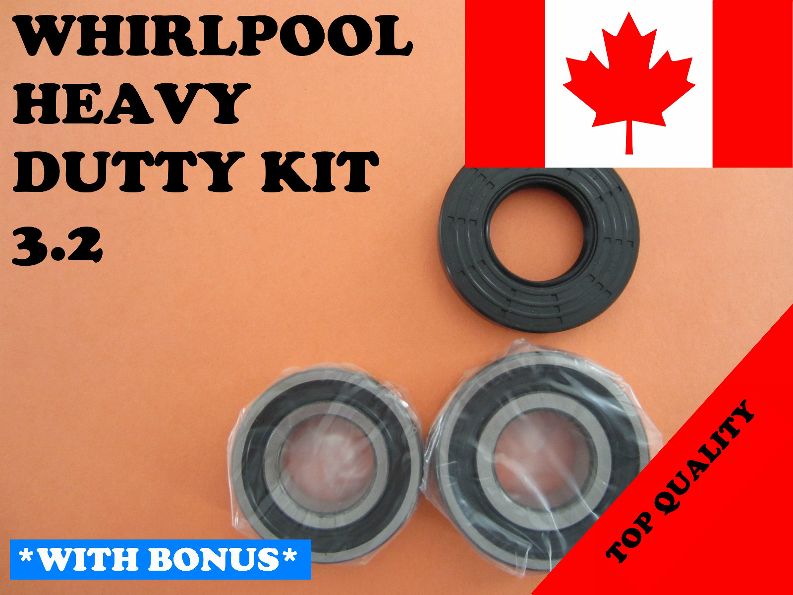Whirlpool Front Load Washer Tub Bearing & Seal Kit #3.2 – Includes 2 Bearings And Seals 5 thumbnail image