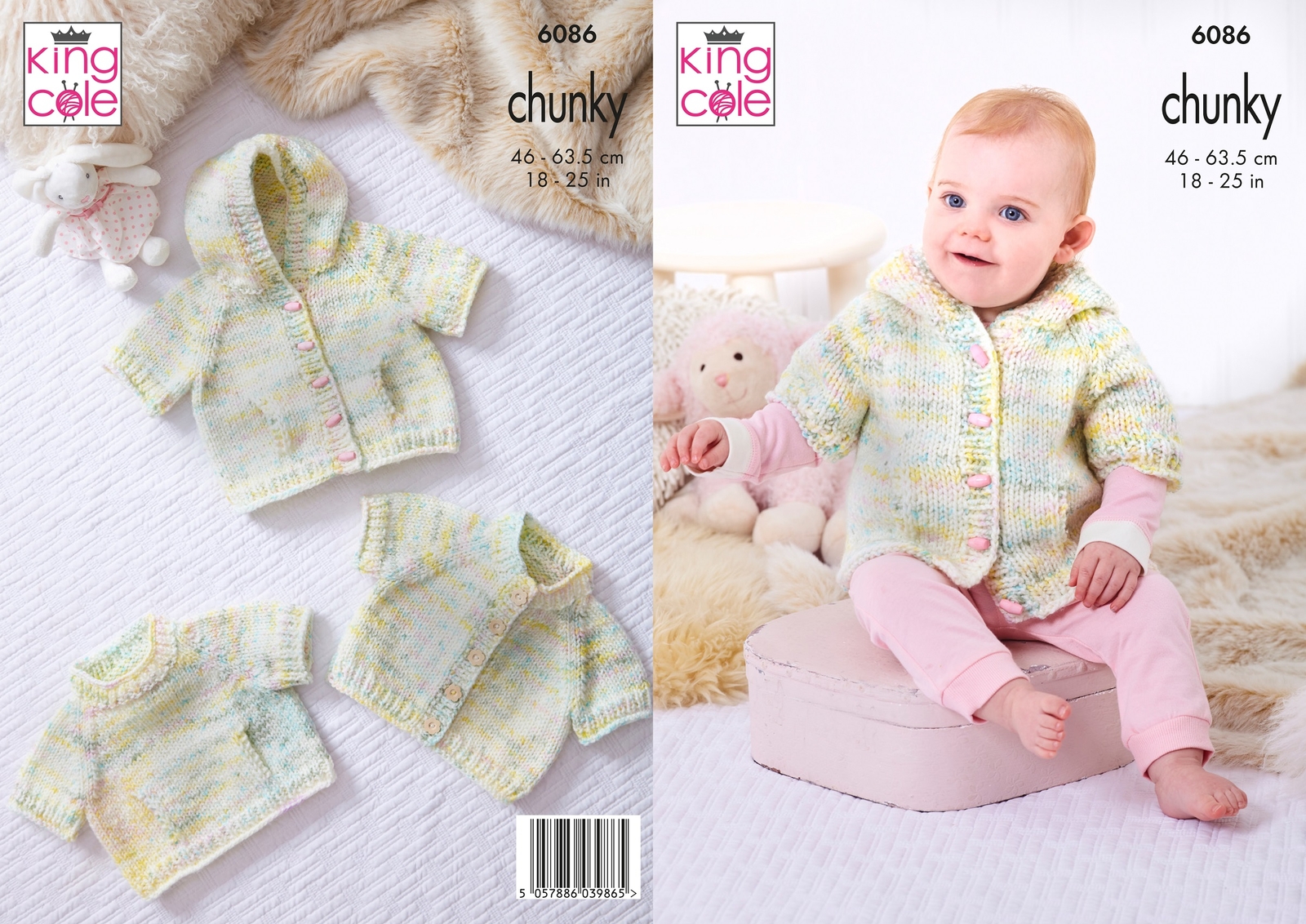 King Cole Knitting Pattern Babies - Various Chunky Tops 6086