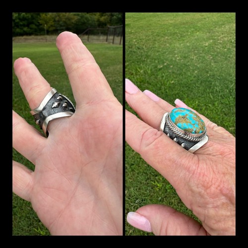 NAVAJO ~ BLAU KINGMAN TÜRKIS ~ UNISEX ~ RING ~ LEROY JAMES - Bild 6 von 11