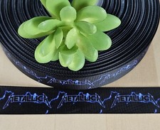 7/8 " 1 YD Metallica Grosgrain Ribbon Rock Band Music