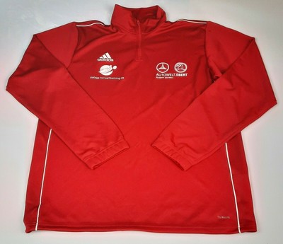 Mens Adidas Climalite Red Quarter Zip Track Jacket Size Large L | eBay