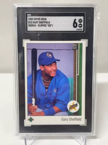 Gary Sheffield SGC 6 1989 Upper Deck SS Upside Down Star Rookie #13 card Brewers