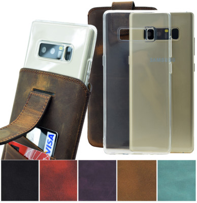 Samsung Galaxy J4 Plus DuoS Hülle Echt Leder Handy Tasche Schutz Cover Schale