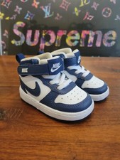 Nike Borough Mid 2 Baby Toddler Shoes Size 5C White Signal blue Void CD7784-107