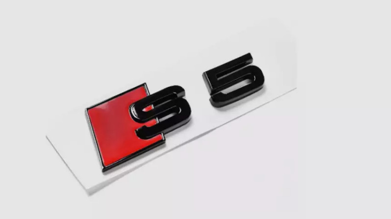 S5 rear Black Red  3D Rear Trunk Emblem Logo Sticker For Audi 1PCS NEW S5