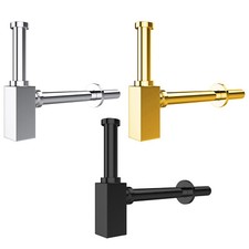 Square Bottle Trap 40mm 1.5" Brass Sink Basin Waste Chrome Silver Gold Black