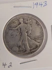 1943 Walking Liberty Silver Eagle Half Dollar 50 Cent Coin