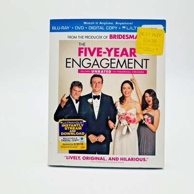 The Five-Year Engagement Blu-ray + DVD + Digital Ultraviolet w/Slipcover NEW