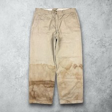 Pantaloni chino vintage anni 50 Tuf Nut sanforizzati kaki invecchiati twill taglia 32x27