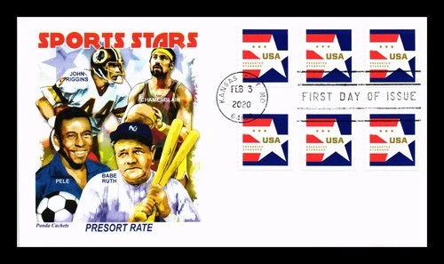 US COVER SPORTS STARS PRESORTED STANDARD FIRST DAY ISSUE PANDA CACHET