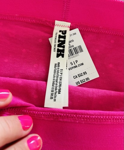 Victoria’s Secret ROSA a pois logo cane cotone pantaloncino intimo ragazzo taglia S nuovo con etichette - Foto 6 di 7