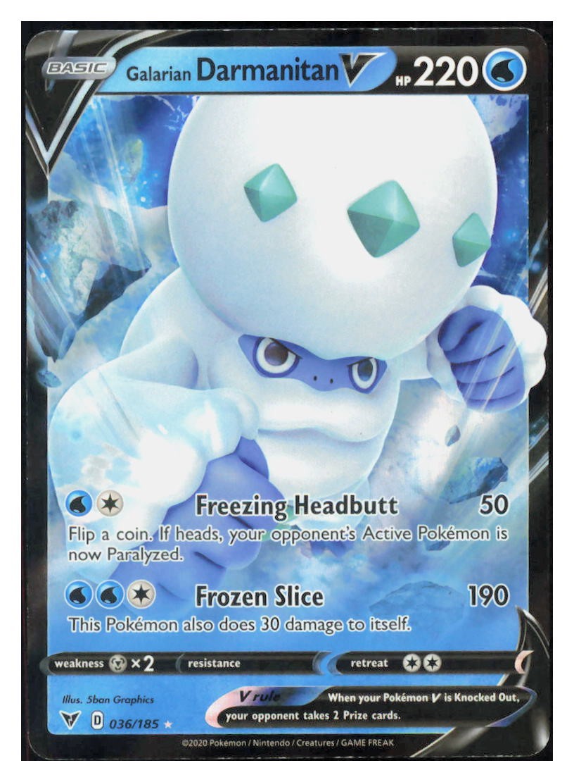 Galarian Darmanitan V Holo Ultra Rare SWSH04: Vivid Voltage 036/185 NM M029