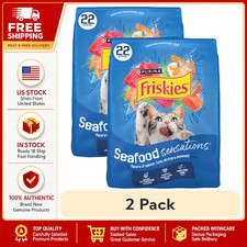 2 Pack Purina Friskies Seafood Sensations Dry Cat Food Flavors of Salmon, Tuna,
