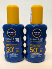 2x NIVEA Sun Protect & Moisture Spray SPF50+ Water Resistant Sunscreen 200ml 32.45 per litre
