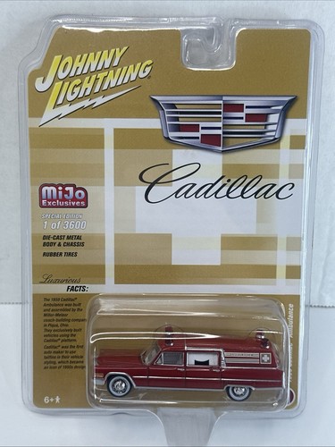 1/64 JOHNNY LIGHTNING MIJO EXCLUSIVES 1966 CADILLAC AMBULANCE RED - Picture 6 of 14