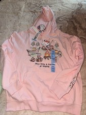 Hello Kitty Women's Pink Camping Hoodie Large Sweatshirt