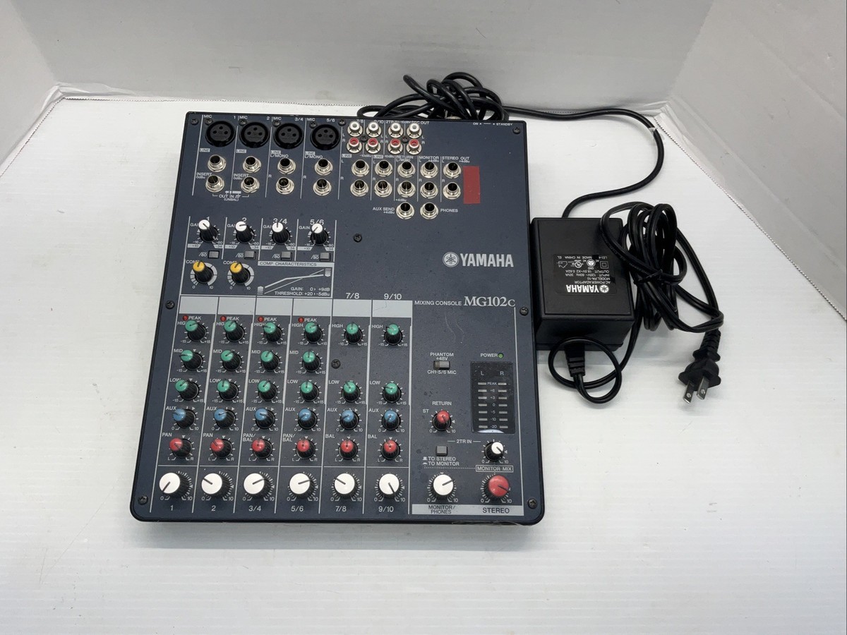 Yamaha MG102c 10 Channel Stereo Mixer W/Power Supply POWERS ON
