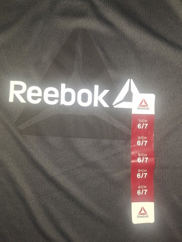 Reebok Size 6/7 Performance Graphic Tee Black Heather Nwt (Eb7) - Picture 2 of 2