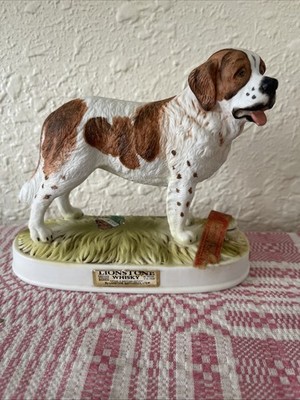 Vtg Lionstone Whisky Saint Bernard Sculptured Porcelain Limited Edition Decanter