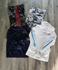 Adidas Lot 4pc Boys Shorts, Long Sleeve Hooded T Shirts Size S 8 EUC