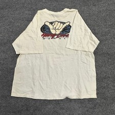 Gildan T-Shirt Mens XXL White Hang Loose Hawaii Shaka Graphic Surf Short Sleeve