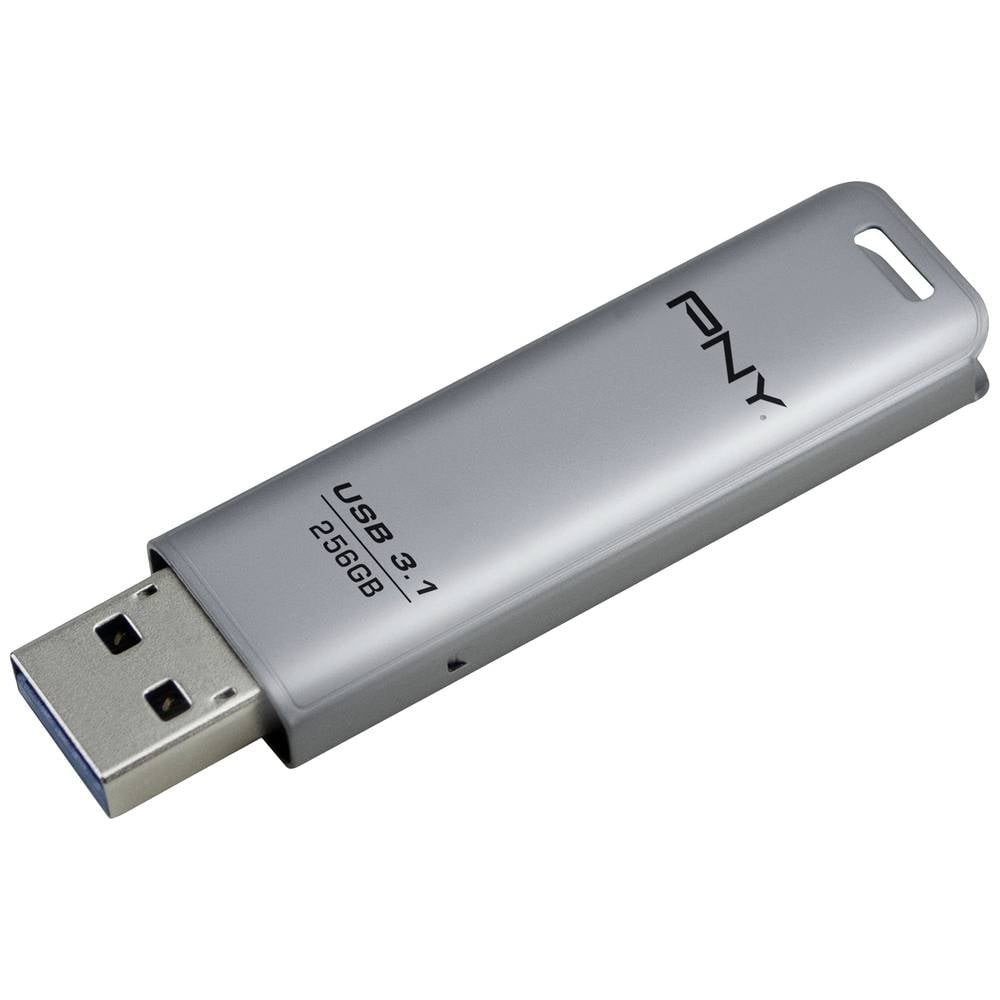Clé USB 256 GB 3.1 PNY Elite Steel argent, clé de stockage performante pour ordinateur