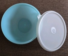 Vintage Tupperware Wonderlier Bowl 234-19 Sheer Blue with Lid 6 inch Made In USA