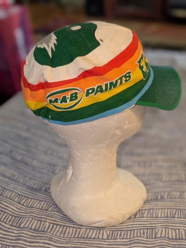 1980s Vintage MAB Paints Philadelphia Eagles Football Painters Hat Cap Rainbow - Picture 4 of 14