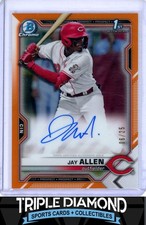 2021 Bowman Draft Chrome 1st Jay Allen Prospect Auto Orange Refr #06/25 N231