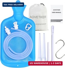 Enema Bag Kit for Women Men, Colon Cleanse Enema Bag 2L with 4 Tips Flow Con