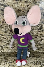 2013 Chuck E. Cheese 14” Plush Stuffed Animal Toy Mouse in Purple Shirt & Jeans