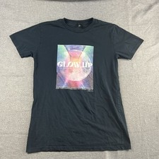 Glow Up Shirt Mens M Black Graphic Print AS Colour  Staple T-Shirt Tee Casual