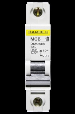 SQUARE D 50 AMP CURVE B 6kA MCB SCHUTZSCHALTER DOM50B6 DOMEA