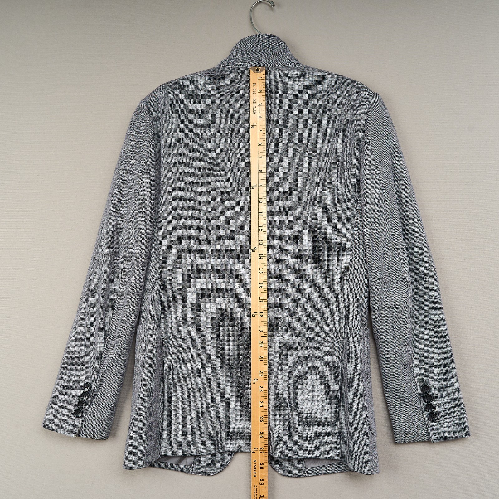 Bonobos Jetsetter Blazer 36R Gray Slim Lanificio Fortex Cotton Knit Sport Coat