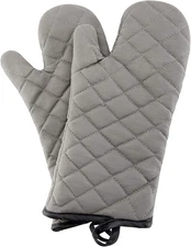 Oven Mitts 1 Pair of Quilted Lining,Heat Resistant Kitchen Gloves,Classic Flame 