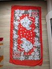 Vintage Franco Disney 101 Dalmatians Bath/Beach Towel Red & Gray All Cotton — photo 1