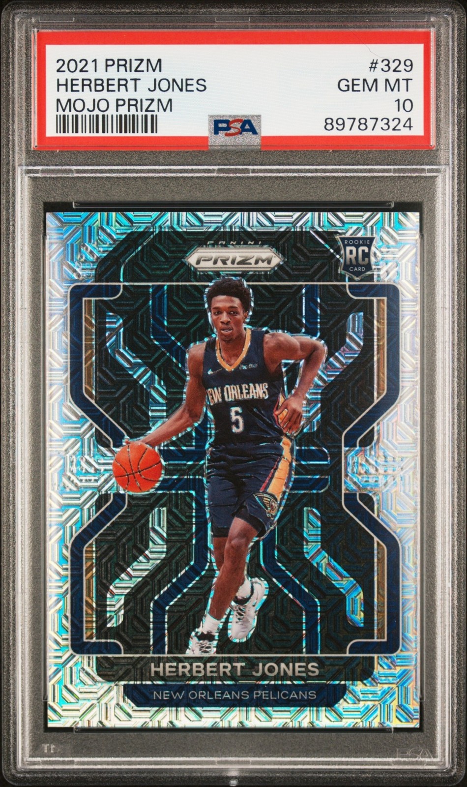 2021-22 Panini Prizm Herbert Jones #329 Mojo 3/25 RC Pelicans PSA 10 Rookie