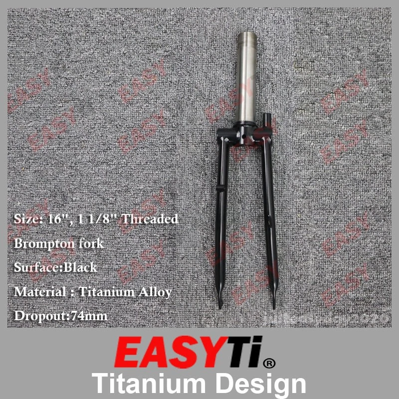 EasyTi Titanium Disc Brake Fork for Brompton Folding Bike frame 1&1/8"-Threaded - Image 4 of 4