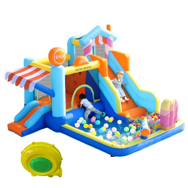 Aufblasbare HüPfburg Mit GebläSe Wasserpark Mit Rutsche Springburg FüR Kinder-image