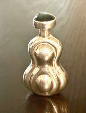 Taxco Sterling Silver Mini Perfume Bottle with Onyx Top
