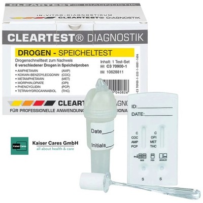ClearTest Drogentest Speichel 6-fach Drogenschnelltest AMP COC MET OPI PCP THC