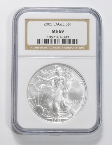 MS69 2005 American Silver Eagle NGC Brown Label *6756