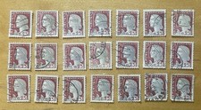 France Postage Stamp Lot Of 15 Marianne de Decaris 1960 Red 25c Postes Used