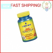 Nature's Life Vitamin K 1000mcg Phylloquinone K-1 Supplement, Healthy Bones