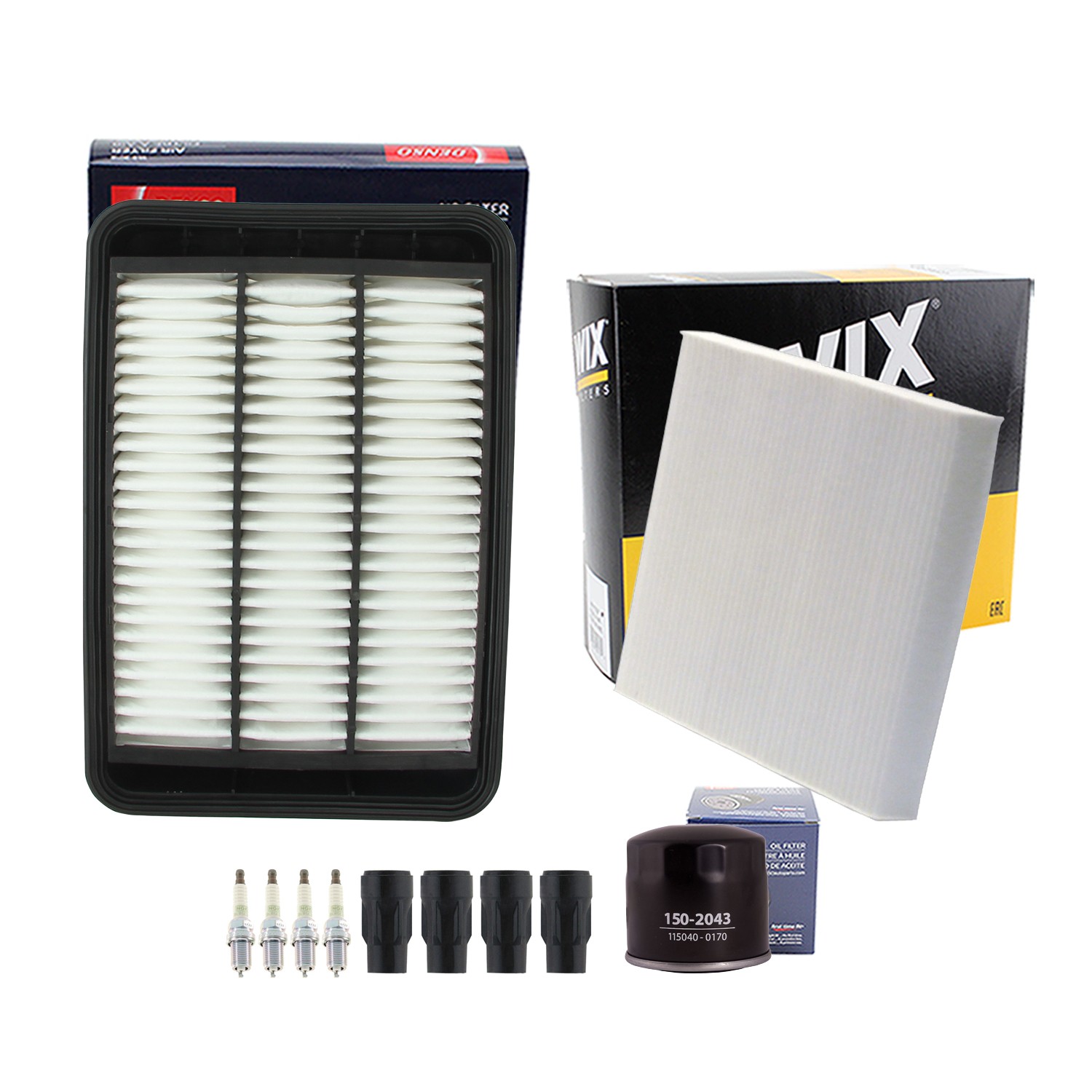 Denso Tune Up Kit NGK 4 Spark Plug  Boots Kit for Lancer Outlander 2.4 L4 Vin W