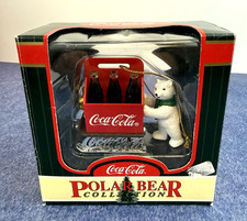 Vtg. 1998 Coca-Cola Polar Bear Collection Bear-Sled Coke Design Ornament NOS
