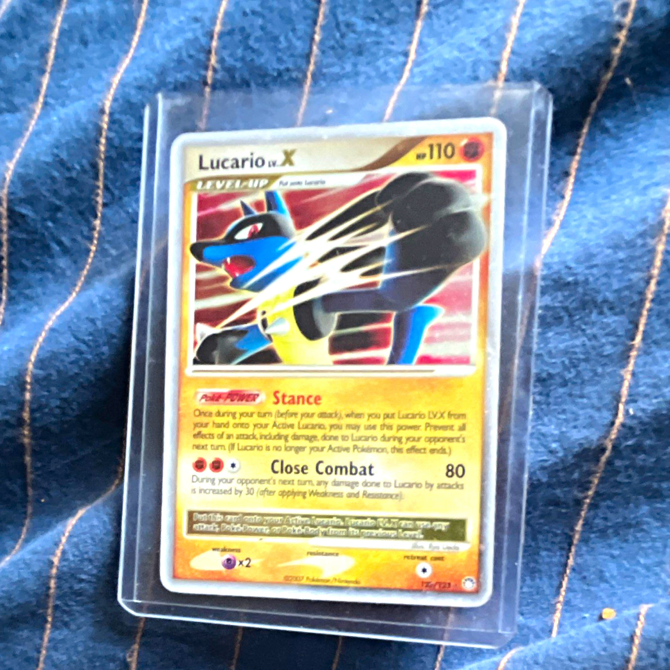 Lucario LV.X 122/123 Mysterious Treasures Holo Rare English 110HP 2007