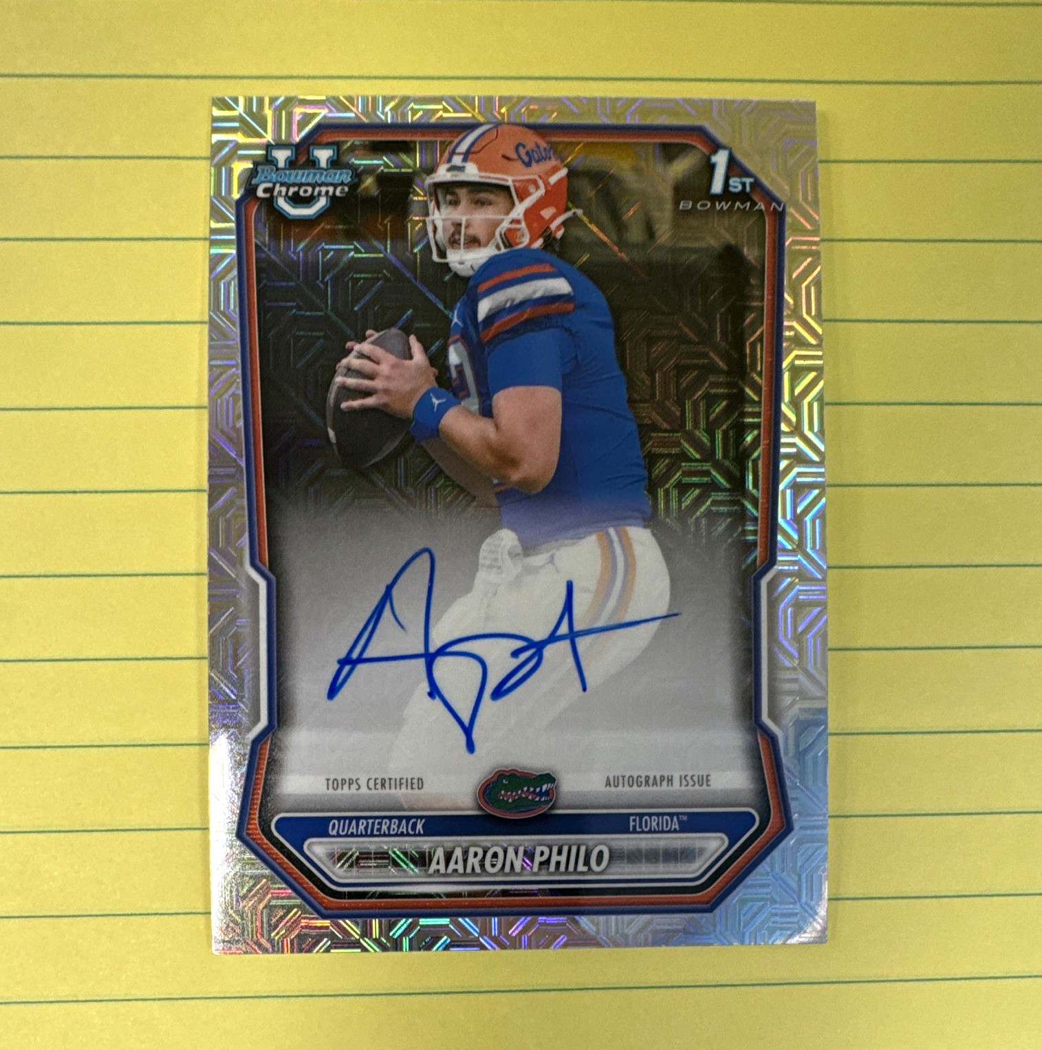 Topps 2026 Bowman Football Aaron Philo Florida Gators Chrome NIL Auto